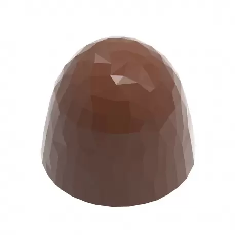 Chocolate World CW12056 Polycarbonate Faceted Cone Chocolate Dome Mold - 29mm x 29mm x 25mm - 14.5gr - 21 cavity Modern Shape...