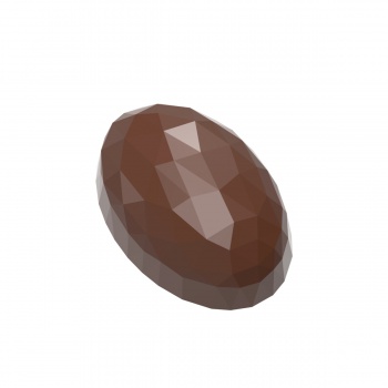 Chocolate World CW12059 Polycarbonate Faceted Bean Chocolate Mold - 17.5mm x 12mm x 7mm - 1gr - 60 cavity Modern Shaped Molds