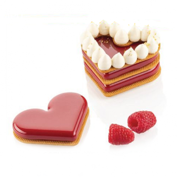 Silikomart 36.395.87.0065  Silikomart Level Hearts 35 Silicone Mold Kit - 80mm x 66mm xh12mm - 35ml - 8 cavity Silikomart Sil...