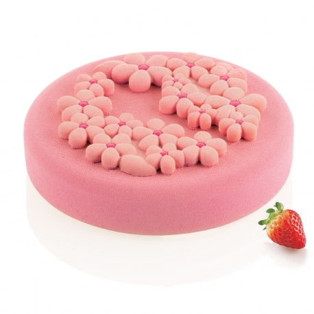 Silikomart 36.391.87.0065  Silikomart Professional Flora 80 Silicone Top Mold - h10mm x Ø140mm - 80ml - 2 cavity Entremets Si...