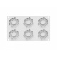 Silikomart 36.392.87.0065  Silikomart Professional Flora 19 Silicone Top Mold - h7.5mm x Ø75mm - 19ml - 6 cavity Entremets Si...