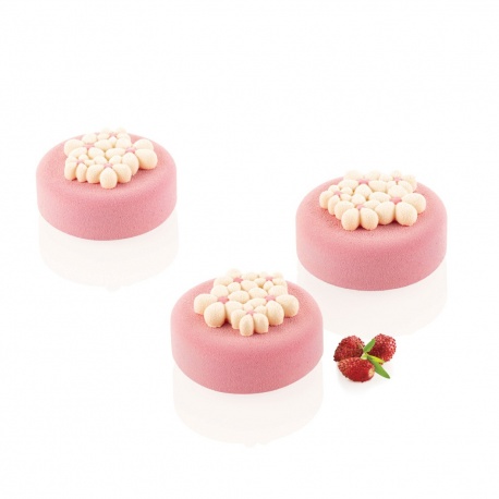 Silikomart 36.393.87.0065  Silikomart Professional Flora 7 Silicone Top Mold - h7.2mm x Ø45mm - 7ml - 15 cavity Entremets Sil...