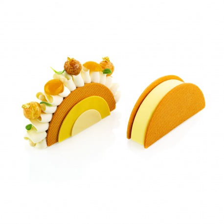 Silikomart 36.385.87.0065  Silikomart Rainbow 80 Silicone Mold with Double Cutter by Julien Perrinet - 100mm x 21mm x h50mm -...