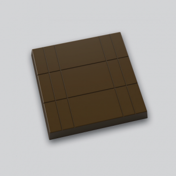 Pastry Chef's Boutique PCB209 Polycarbonate Striped Flat Square Chocolate Tablet Mold - 32mm x 32mm x 4mm - 5gr - 24 cavity B...
