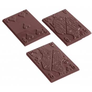Chocolate World CW1169 Polycarbonate Playing Cards Chocolate Mold - 60mm x 38mm x 3mm - 8 gr - 12 cavity Object Mold