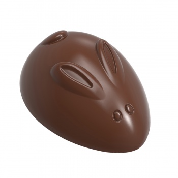 Chocolate World CW12069 Polycarbonate Abstract Egg Shaped Rabbit Chocolate Mold by Nora Chokladskola - 41mm x 29mm x 16mm - 1...