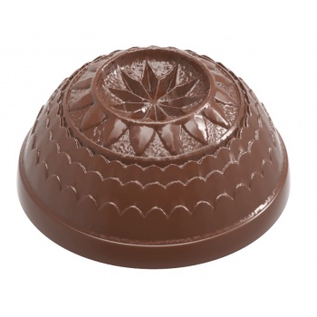 Polycarbonate Half Sphere Belle Epoque Star Chocolate Mold - 30.1mm x 30.1mm x 13.55mm - 8gr - 24 cavity