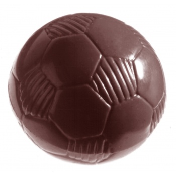 Chocolate World CW2334 Polycarbonate Futbol Soccer Ball Chocolate Mold - 26mm x 26mm x 13mm - 6gr - 40 cavity Themed Molds