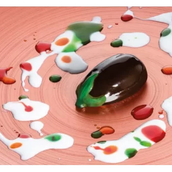 Pavoni Italia Eggplant Melanzana 3D Decoration Silicone Mold by Franco Aliberti - 67mm x 35mm x h 25mm - 35ml - 12 cavity