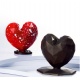 Martellato MA3015 Professional Polycarbonate Geometric Diamond Heart Chocolate Mold - 70 mm x 66 mm h x 20 mm - 14 gr - 6 cav...