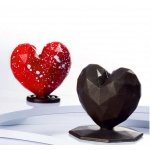 Professional Polycarbonate Geometric Diamond Heart Chocolate Mold - 70 mm x 66 mm h x 20 mm - 14 gr - 6 cavity