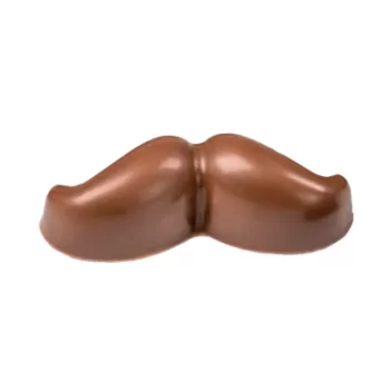 Martellato MA1053 Professional Polycarbonate Joe Mustache Chocolate Mold - 16mm x 54mm x h 16mm - 10gr - 16 cavity Themed Molds