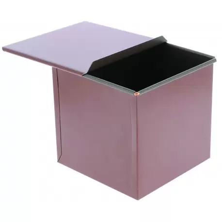 Pastry Chef's Boutique 10077 Non-Stick Cube Mold with Lid - 10cm x 10cm x 10cm Square Cake Pans