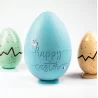 Polycarbonate Magnetic Chocolate Easter Egg Mold 3D Two piece Mold - HAPPY EASTER - 156mm x h 228mm - 330gr
