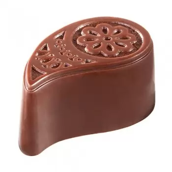 Chocolate World CW1779 Polycarbonate Sherazade Paisley Drop Chocolate Mold - 38.5 x 22.5 x 17.5 mm - 12.5gr - 3x5 Cavity - 27...