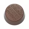 Chocolate World CW1625 Polycarbonate 100% Origin Cacao Chocolate Mold - 30 x 30 x 12 mm - 10gr - 3x7 Cavity - 275x135x24mm Mo...