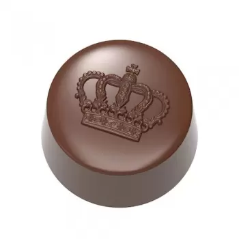 Chocolate World CW1884 Polycarbonate Chocolate Crown Chocolate Mold - 30.5 x 30.5 x 16.2 mm - 13.4gr - 3x7 Cavity - 275x135x2...