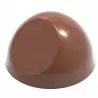 Polycarbonate Sphere with Flatside Chocolate Mold - 32 x 32 x 19.5 mm - 12.5gr - 3x7 Cavity - 275x135x24mm