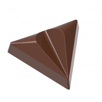 Chocolate World CW1905 Polycarbonate Praline Ruby Triangle Chocolate Mold - 36.5 x 34.5 x 13.5 mm - 8.5gr - 3x7 Cavity - 275x...