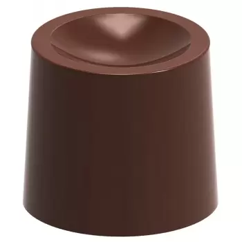 Chocolate World CW1694 Polycarbonate Cylinder Indent Chocolate Mold - 22.5 x 22.5 x 20 mm - 9gr - 4x8 Cavity - 275x135x24mm M...