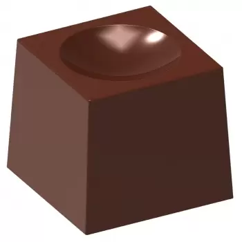 Chocolate World CW1695 Polycarbonate Cube with Indent Chocolate Mold - 22.5 x 22.5 x 20 mm - 11.5gr - 4x8 Cavity - 275x135x24...