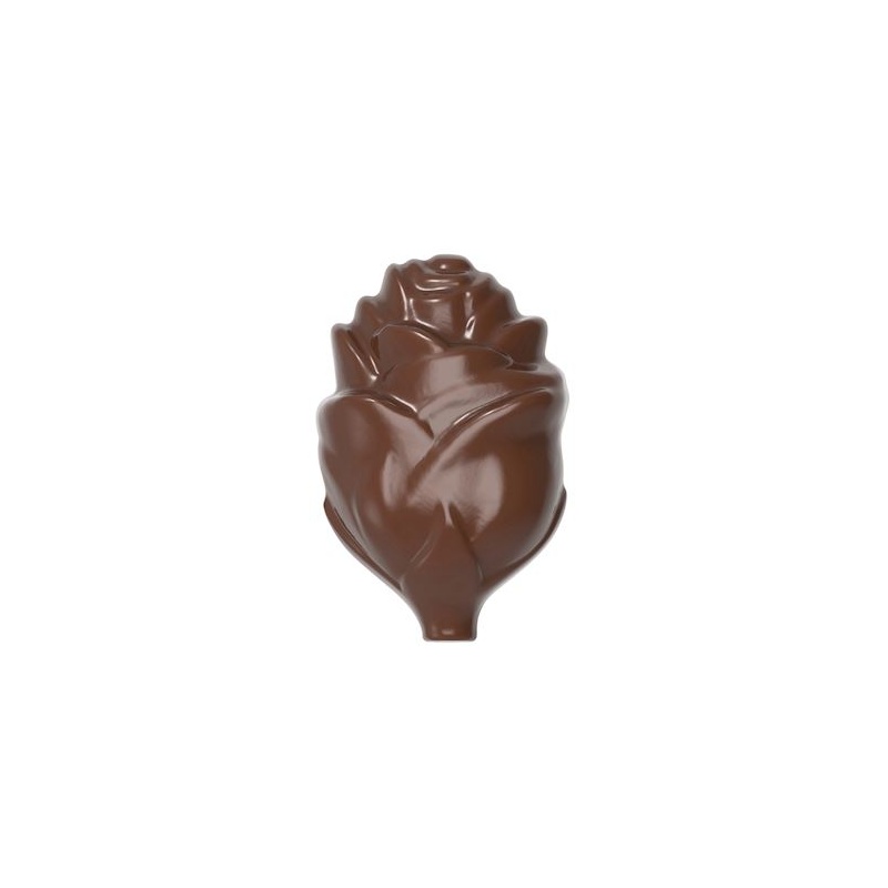 Polycarbonate Rose Flower for Stalk Chocolate Mold - 54 x 35 x 17.2 mm -  19gr - 2x6 Cavity - Double Mold - 275x135x24mm