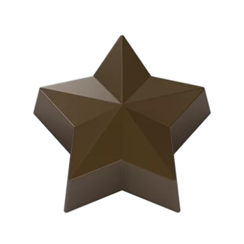 Pastry Chef's Boutique PCB593 Polycarbonate Faceted Star Chocolate Praline Mold - 37mm x 35mm x 18mm - 10gr - 4x6 Cavity - 27...