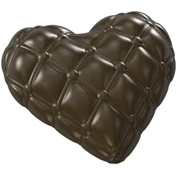 Pastry Chef's Boutique PCB853 Polycarbonate Chesterfield Pillow Heart Chocolate Mold - 95mm x 95mm x 16mm - 72gr - 1x3 Cavity...