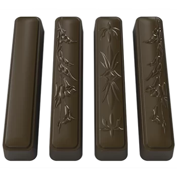 Pastry Chef's Boutique PCB849 Polycarbonate Oblong Flower Design Chocolate Snack Bar Mold - 110mm x 22mm x 18mm - 43gr - 5x2 ...