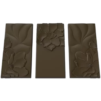 Pastry Chef's Boutique PCB846 Polycarbonate Flower Design Chocolate Tablet Bar Mold - 155mm x 75mm x 11mm - 100gr - 1x3 Cavit...