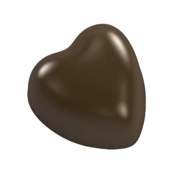 Pastry Chef's Boutique PCB101 Polycarbonate Puffy Heart Chocolate Mold - 29mm x 29mm x 17mm - 10gr - 3x7 Cavity - 275x135x24m...