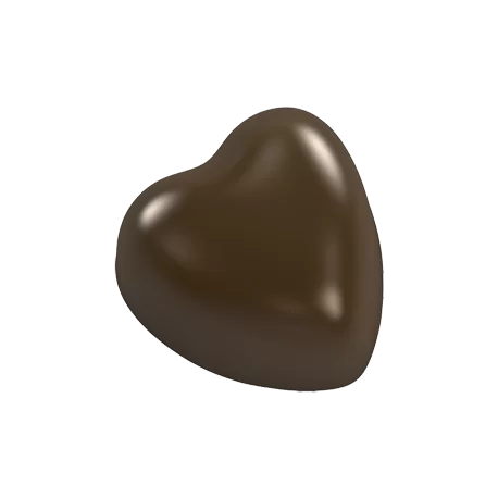 Pastry Chef's Boutique PCB101 Polycarbonate Puffy Heart Chocolate Mold - 29mm x 29mm x 17mm - 10gr - 3x7 Cavity - 275x135x24m...