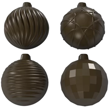 Pastry Chef's Boutique PCB855 Polycarbonate Christmas Ornament Bulbs Chocolate Mold - 36mm x 32mm x 16mm - 10gr - 4x7 Cavity ...