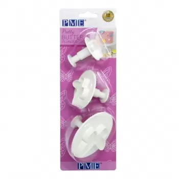 PME BU912 PME Pretty Butterfly Plunger Cutter Set of 3 - 30mm 45mm 60mm Fondant Cutters & Plungers