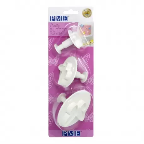 PME BU912 PME Pretty Butterfly Plunger Cutter Set of 3 - 30mm 45mm 60mm Fondant Cutters & Plungers