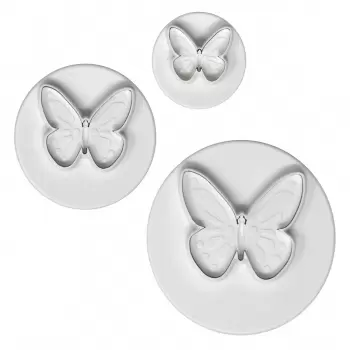 PME BU912 PME Pretty Butterfly Plunger Cutter Set of 3 - 30mm 45mm 60mm Fondant Cutters & Plungers