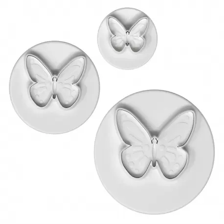 PME BU912 PME Pretty Butterfly Plunger Cutter Set of 3 - 30mm 45mm 60mm Fondant Cutters & Plungers