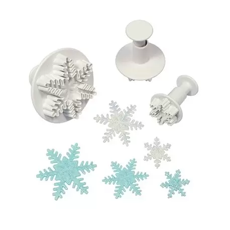PME SF708 PME Novelty Snowflake Plunger Cutter set of 3 - 25mm 40mm 44mm Fondant Cutters & Plungers PME SF708 PME Novelty Snowflake Plunger Cutter set of 3 - 25mm 40mm 44mm Fondant Cutters & Plungers