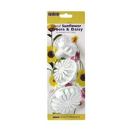 PME SD618 PME Sunflower Daisy Plunger Cutter Set of 3 - 45mm 56mm 70mm Fondant Cutters & Plungers