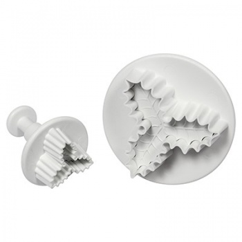 PME HS636 PME Three Leaf Holly Plunger Cutters set of 2 - 25mm 45mm Fondant Cutters & Plungers