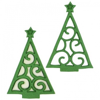 PME 117CH018 JEM Christmas Cutter - Christmas Scroll Tree - 34mm x 64mm Specialty Cookie Cutters