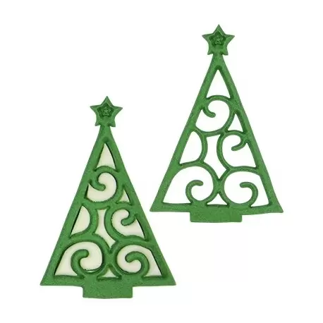 PME 117CH018 JEM Christmas Cutter - Christmas Scroll Tree - 34mm x 64mm Specialty Cookie Cutters