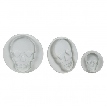 PME SKU202 PME Halloween Skull Cutter Assorted Sizes - set of 3 Fondant Cutters & Plungers