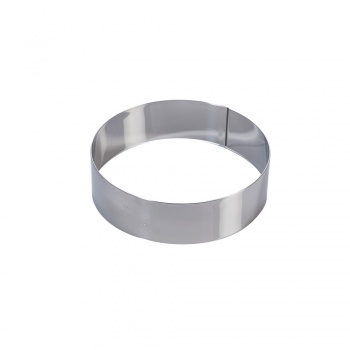 Martellato 1H5X18 	Martellato Stainless Steel Round Pastry Cake Ring - 180 x 50 mm - 1272ml Mousse Rings - 1 3/4''' - 2'' Hig...