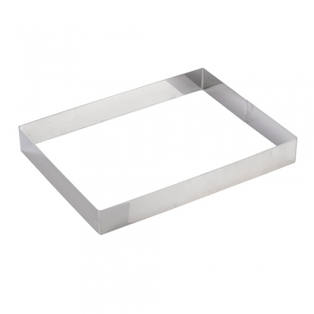Martellato 11H5L40 Stainless Steel Rectangle Pastry Cake Ring 403 x 320 x 50 mm Shaped Cake Rings