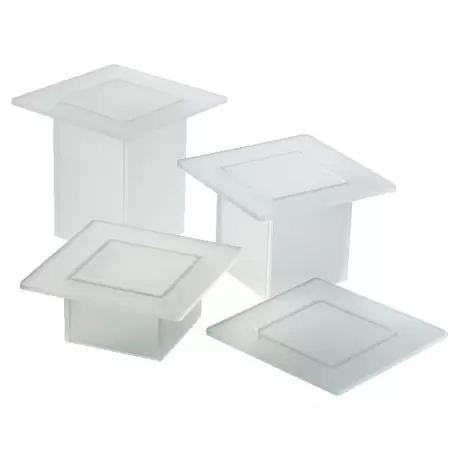 Martellato COD. 309 Plexiglass Cake and Pastry Stand Buffet Risers Display - 4 Piece Display for Pastries and Verrines