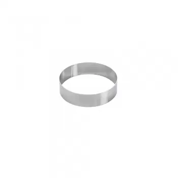 Martellato 40-W087 Extra Large Stainless Steel Cake Pastry Entremet Rings - 19.5 x 5 cm Extra High Wedding Cake Ring