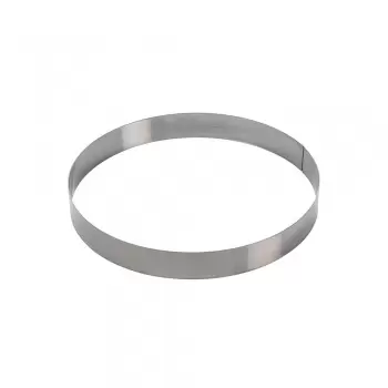 Martellato 40-W089 Extra Large Stainless Steel Cake Pastry Entremet Rings - 39.5 x 5 cm Extra High Wedding Cake Ring