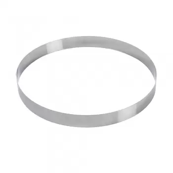 Martellato 40-W090 Extra Large Stainless Steel Cake Pastry Entremet Rings - 49.5 x 5 cm Extra High Wedding Cake Ring