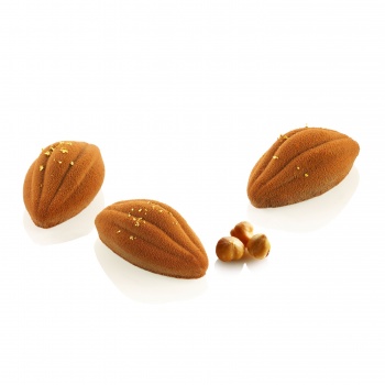 Silikomart 36.407.87.0065 Silikomart Cacao Pods Beans XS 12 Silicone Mold by Xavi Donnay - 50mm x 28mm x h 19mm - 16 cavity -...